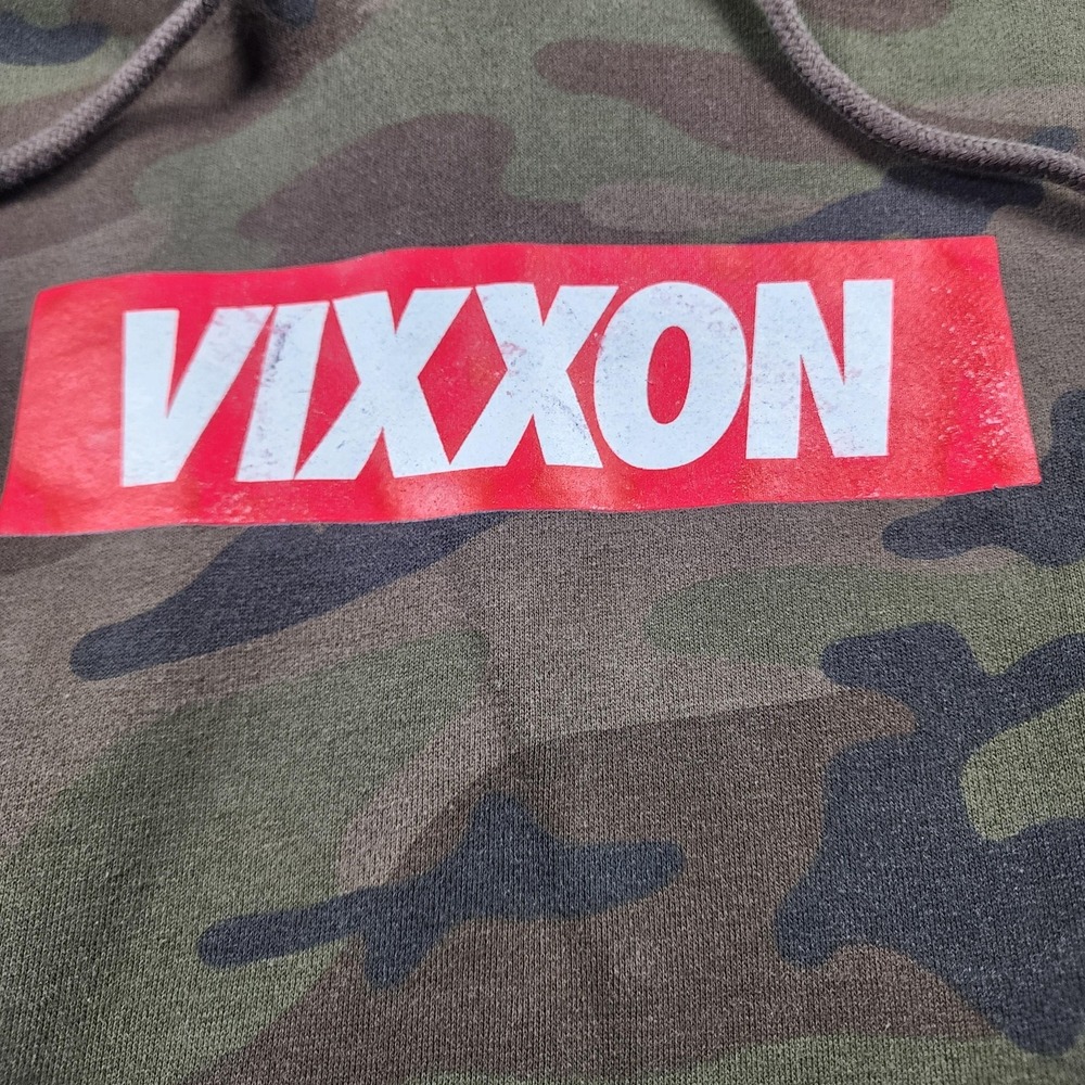 VIXXON Hoodie‎ Womens XL Green Dixxon Camo Box Logo Fleece Pullover Streetwear - Picture 5 of 14